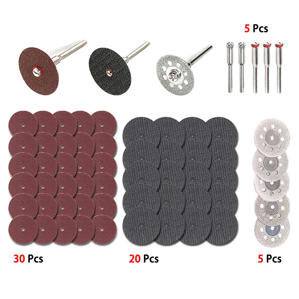60 Stuks Diamantdoorslijpschijven Schuren Slijpschijf Cirkelzaagblad Houtbewerking Dremel Mini Boor Rotary Tool Accessoires Set