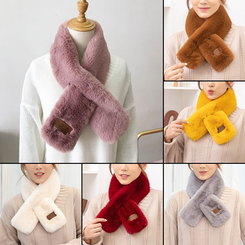 Bufanda de cuello para mujer, bufanda cruzada de felpa, encogimiento de hombros para otoño e invierno, abrigo, vestido, XIN