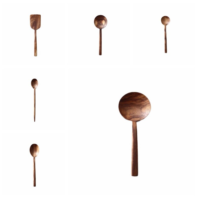 Wooden Spoon Long Handle Non-stick Pan Big Soup Spoon Spatula Cooking Utensils Resuable Tablewares Kitchen Cooking Tools..