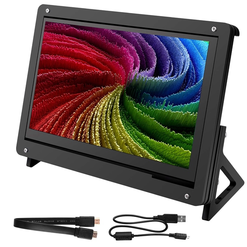 7 Inch Capacitive Press LCD Display for Raspberry Pi 3B/3B+ Screen HDMI Input 1024X600 with Case Stand Holder: Default Title
