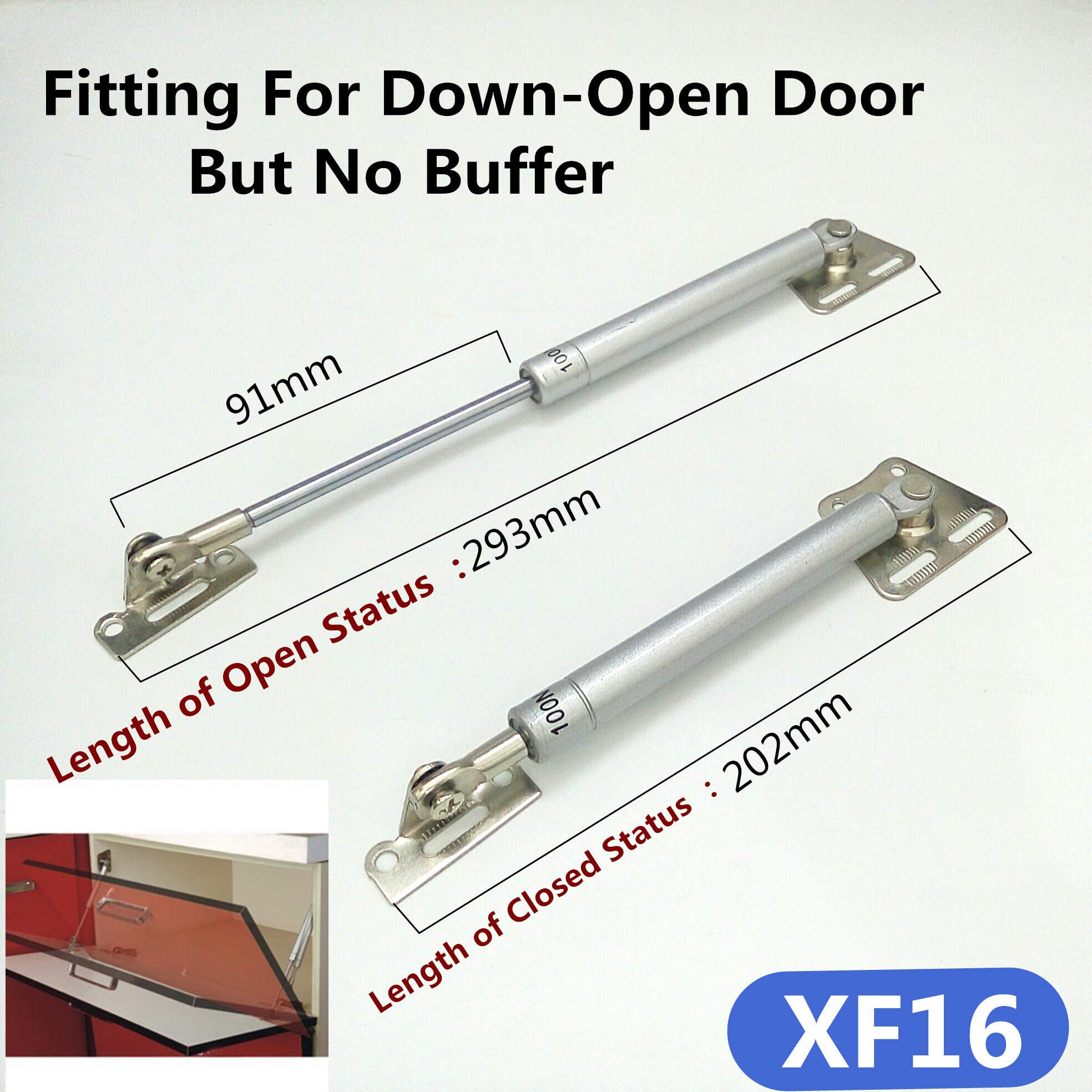 Hydraulic Gas Spring Fitting For Down-Open Cabinet Door But No Buffer Pneumatic Parts For Furniture