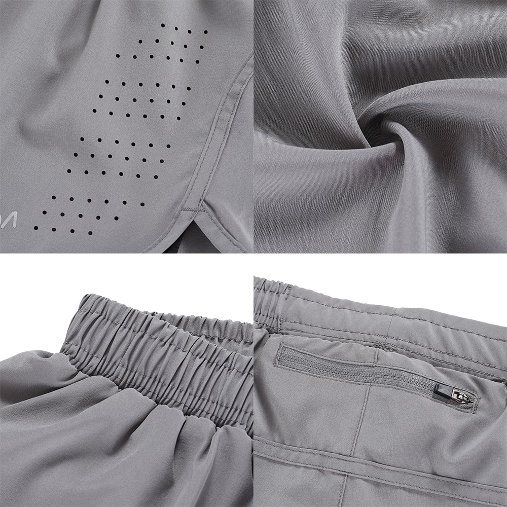 Lixada Gym Mens Sport 2-in-1 Running Shorts Running Shorts Quick Drying Exercise Jogging Cycling Shorts with Longer Liner