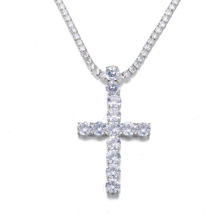 Iced Out Zirconia Cross Hanger Kettingen Hip Hop S Grandado