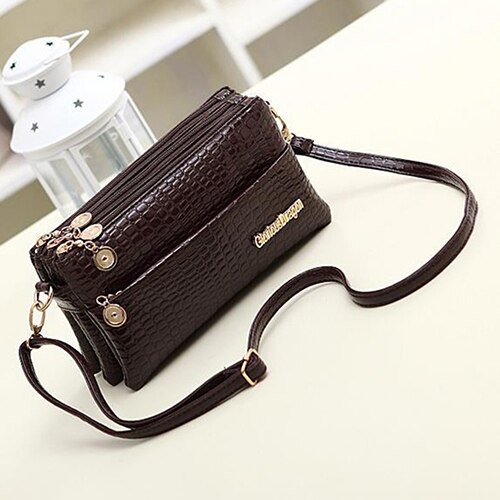 Sac à bandoulière Vintage en cuir PU pour femmes, sacoche de styliste avec plusieurs poches: coffee