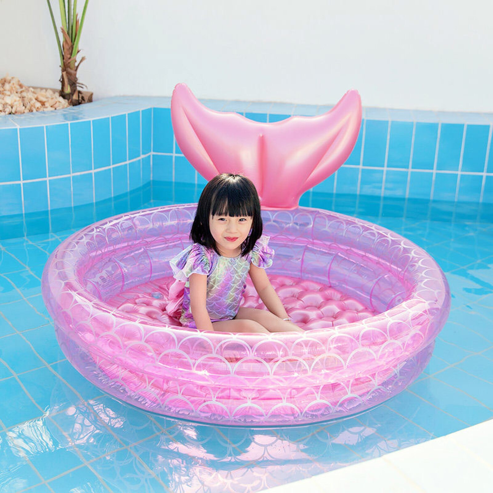 Opblaasbare Mermaid Zwembad Zomer Thuis Prinses Roze Ronde Zwembad Tuin Water Leuk Speelgoed