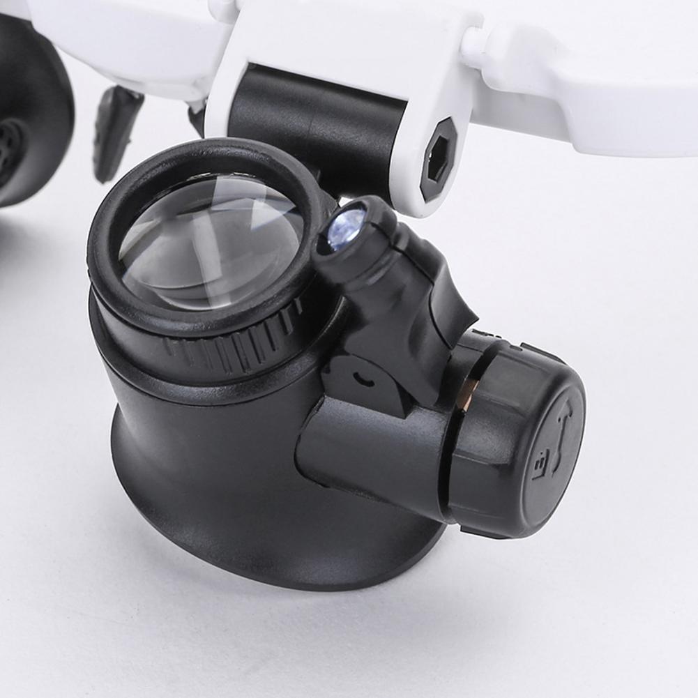 LED Lupe Gläser Lupe 8X 23X Doppel Auge Schmuck Uhr Reparatur Werkzeuge 8 Objektiv Lampe Lupen Brillen Lupe Licht