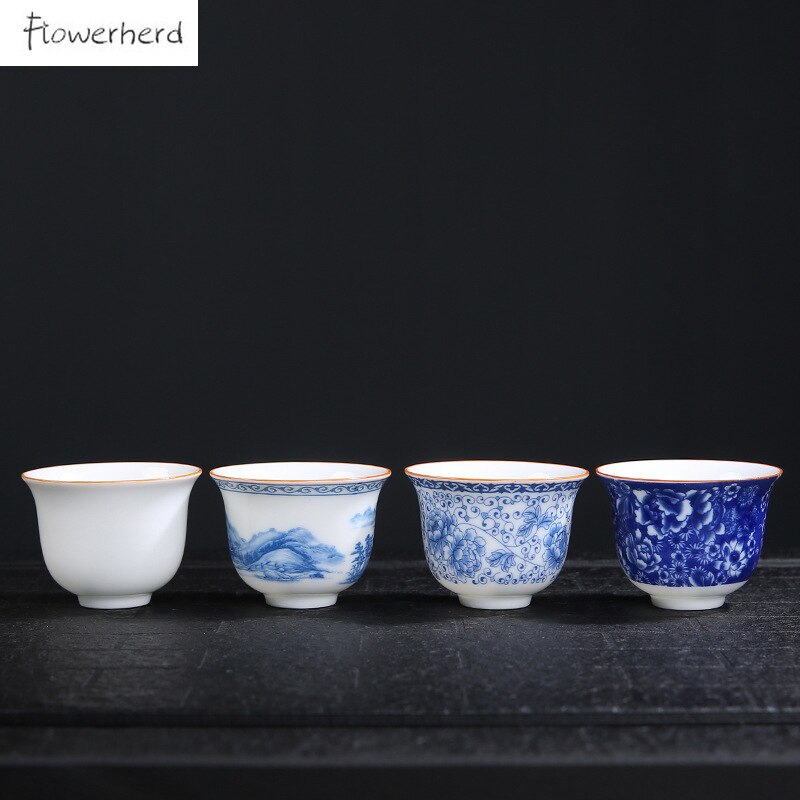 Taza de té de cerámica, juego de té de Kung Fu, taza de porcelana blanca, tazas de agua para el hogar y la Oficina