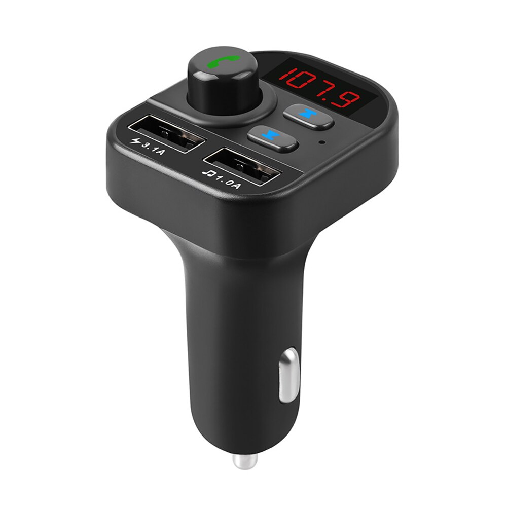 Auto Fm Draadloze Bluetooth 5.0 Handsfree Kit Fm-zender Auto MP3 Radio Adapter 2 Usb Charger Fm modulator