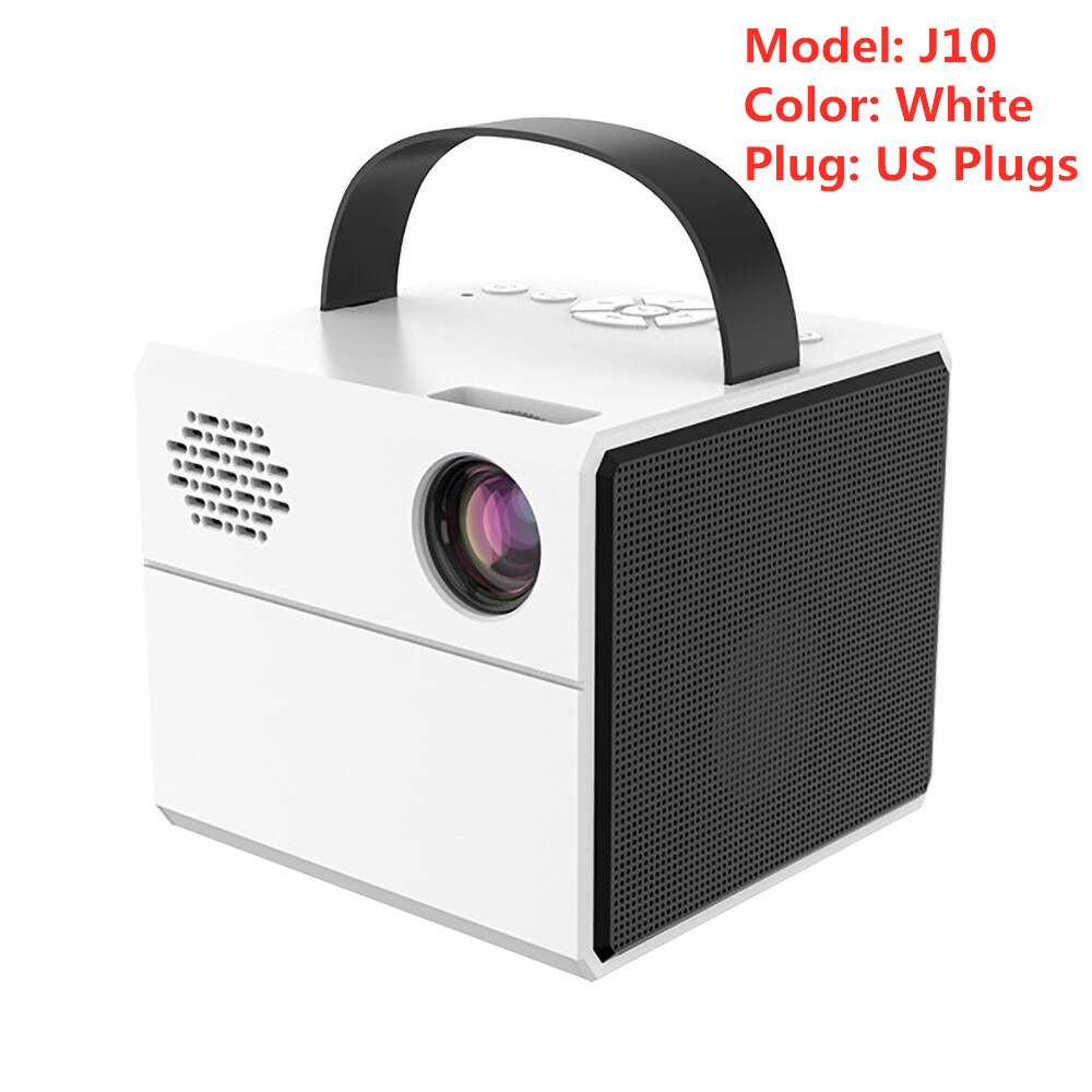Kebidu J10 Mini Projector Pk Q2 Kinderen Draagbare Hdmi-Compatibel Projector Onderwijs Mini Led Thuis Beamer Voor Kerstcadeau: White US Plugs