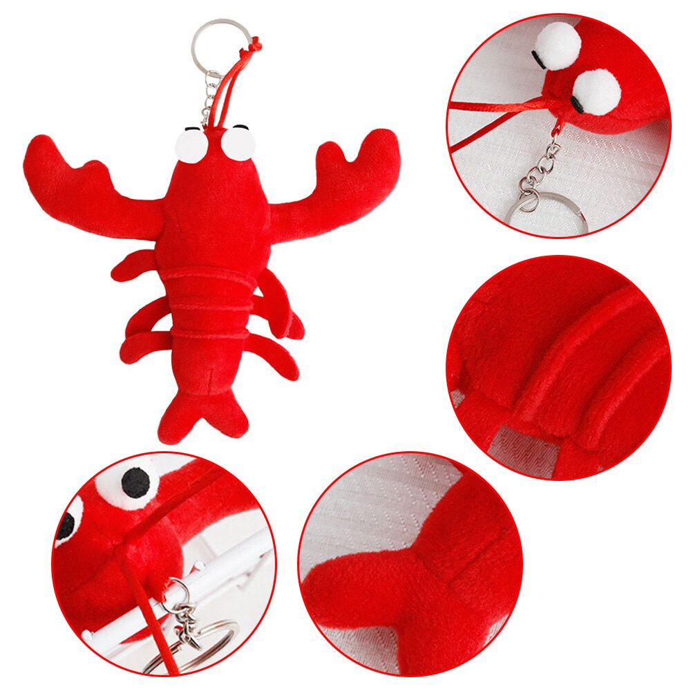 Sac d'école sac à dos accessoires étudiants porte-clés Pendan drôle en peluche PP Contton jouets émulationnels écrevisse