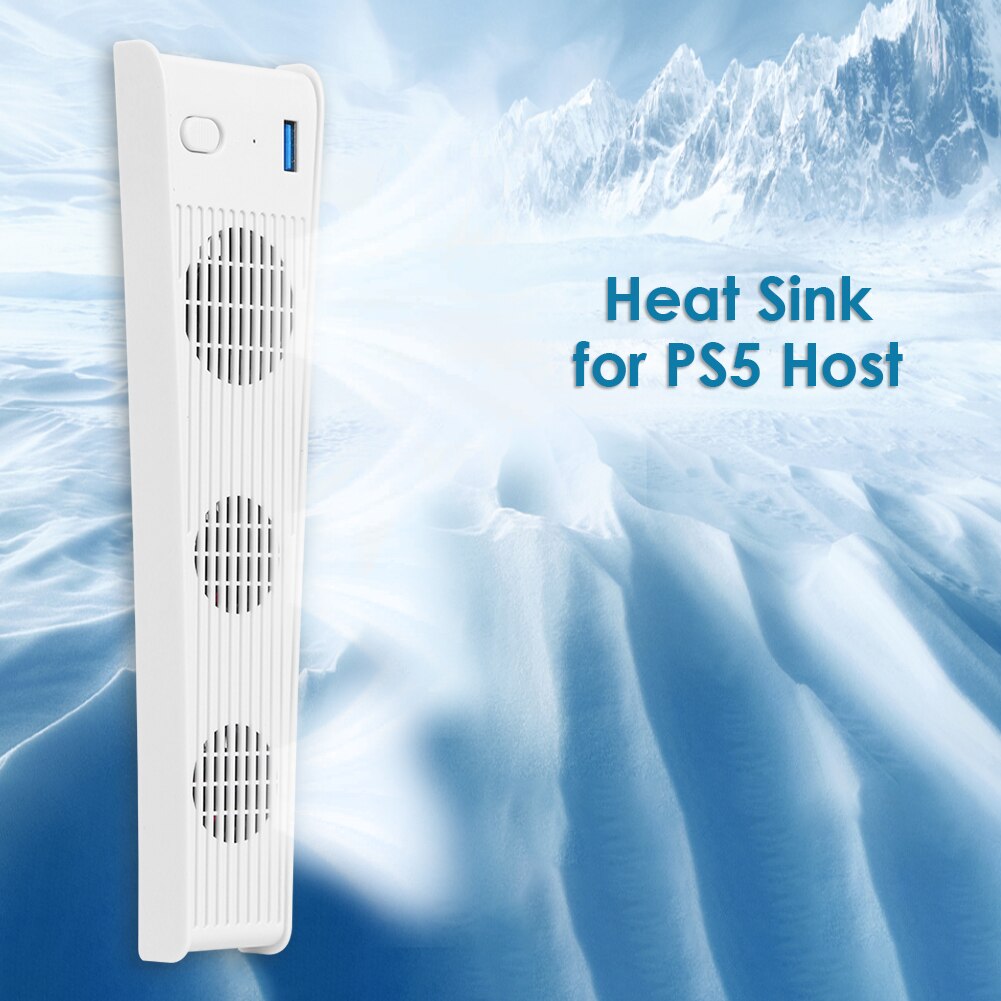 For Ps5 Usb Cooler With 3 Cooling Fans Digital Edition Game Console Accessories White