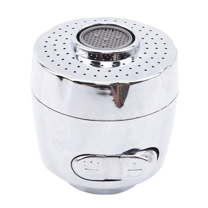 Adaptador de boquilla de aireador de grifo, se puede ajustar un 360 de rotación, filtro de ahorro de agua, conector de grifo de cocina,: silver