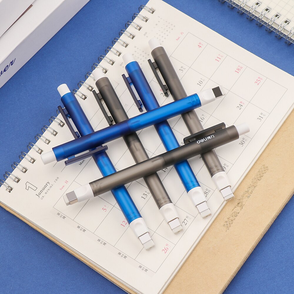 Drawing Eraser Pen-shaped Push Erasers Set Automatic Telescopic Rubbers Refill Stationery School Supplies Learning Rubbers