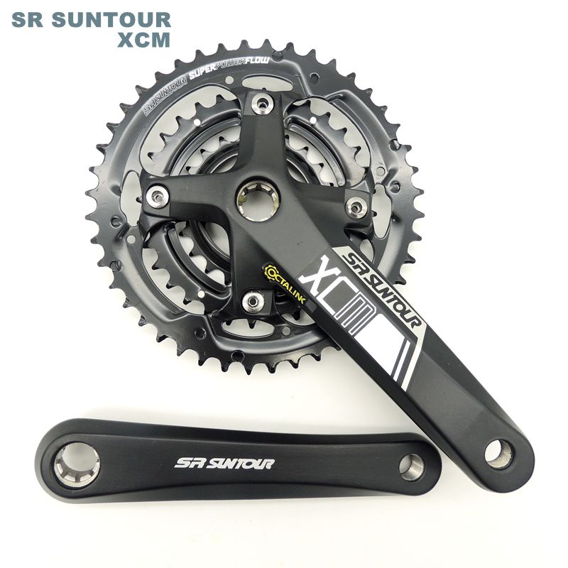Stock ST 9S alliage aluminium 44/32/22T vtt vélo manivelle 8 bande de roulement ISIS entraînement VTT pédalier