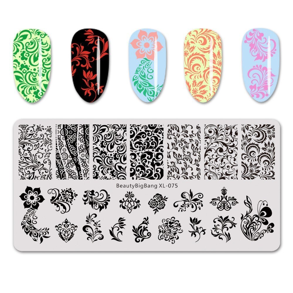 Beautybigbang alla hjärtans dag nagelstämpling tallrikar kärlek hjärta blommor stämpling för naglar diy nail art mall bbb xl -046: 75