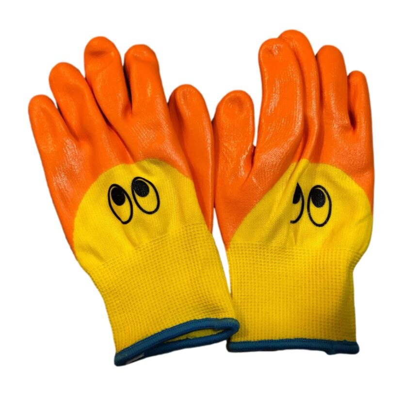 Crianças respiráveis luvas de jardinagem crianças dos desenhos animados domésticos resistente a óleo animal antiderrapante luvas de trabalho manual anti-facada