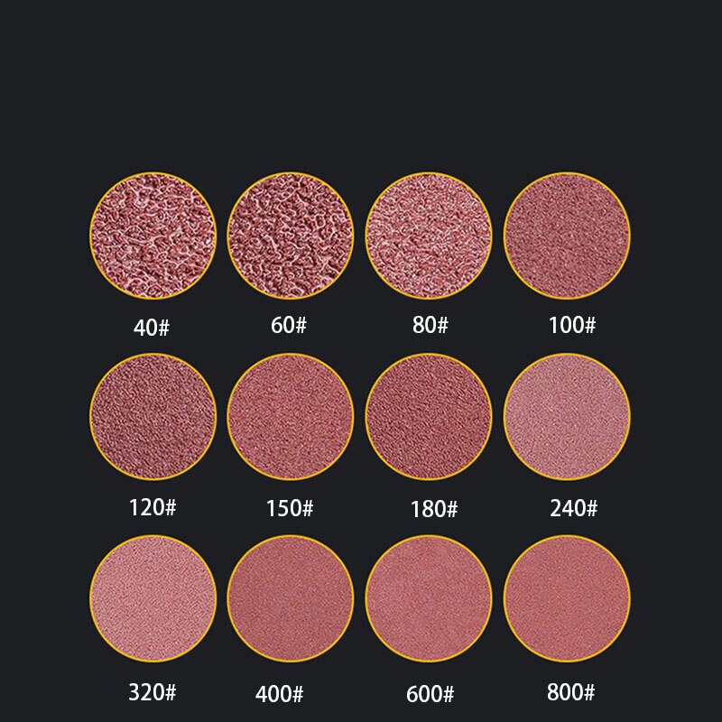 10pcs 7 Inch 8 Holes 180mm Red Round Shape Sanding Discs Hook Loop Paper Buffing Sheet Sandpaper Sander Polishing Pad Tools