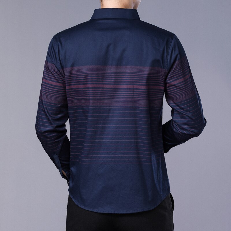 Miacawor originale fritidsskjorter herre stripet skjorte slank passe camisa hombre helermet camisa masculina herreklær  c497