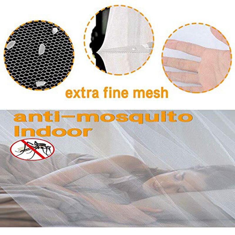 1pc Hanging Canopy Netting Universal White Dome Mosquito Net for All Size Bed Quick Easy Installation Large Mosquito Mesh Net