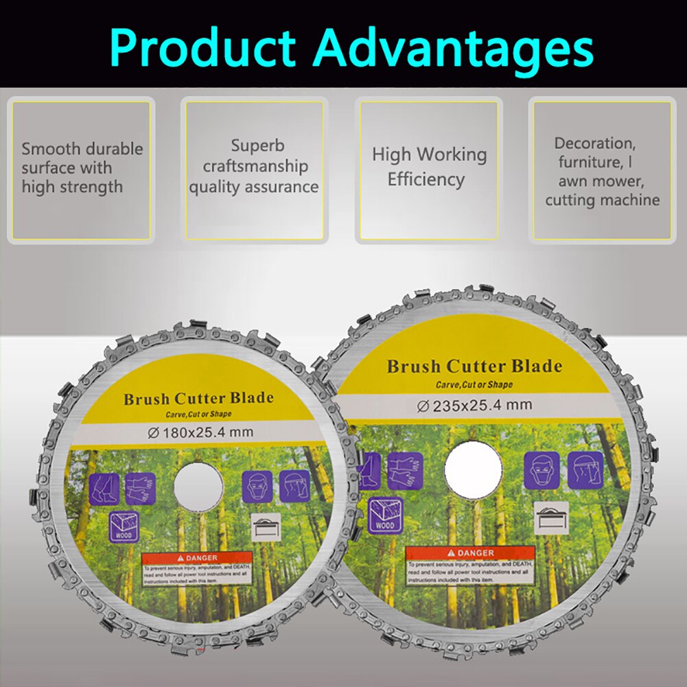 7/9 pouces meuleuse scies à chaîne disque bois chaîne plaque outil multi-fonctionnel sculpture sur bois disque Angle outil de meulage
