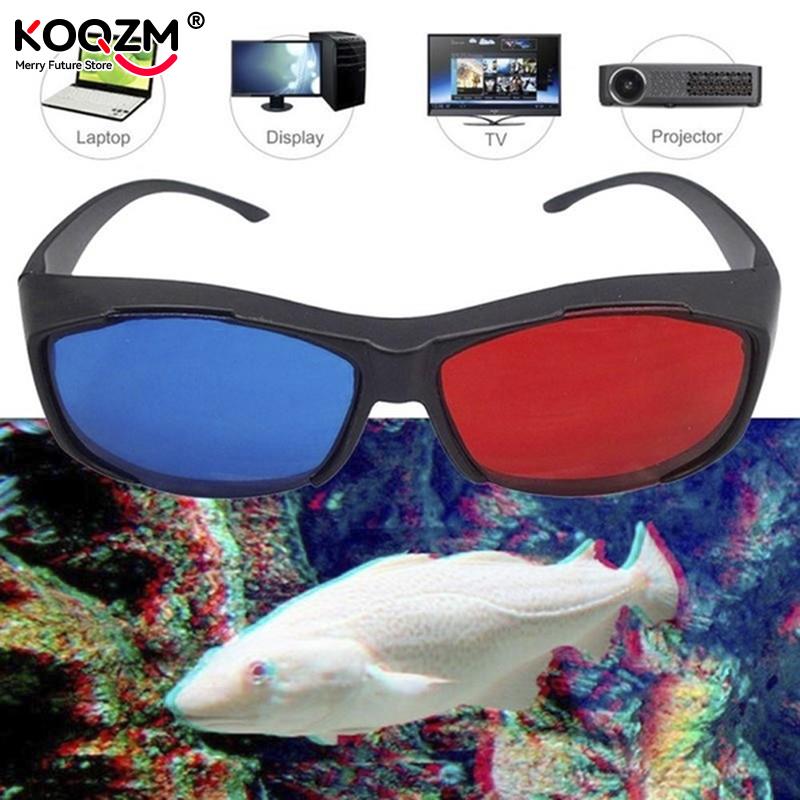 1 szt. Czarne oprawki czerwone niebieskie okulary 3D do wymiarowej Anaglyph TV Movie DVD Game