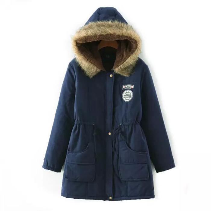 Zogaa vinterjakke kvinner tykk varm hette parka mujer bomullspolstret frakk lang avsnitt pluss størrelse 3xl slim jakke kvinne: 6 / L