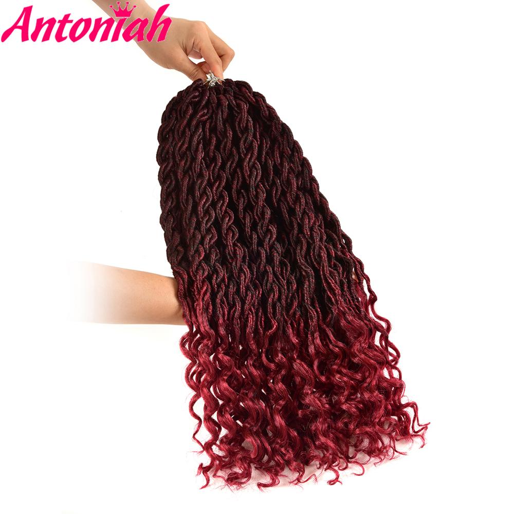 Antoniah bohemian faux locs tresse au crochet bouclée 24 brins extensions de tresses ombrées cheveux synthétiques au crochet pour femmes noires