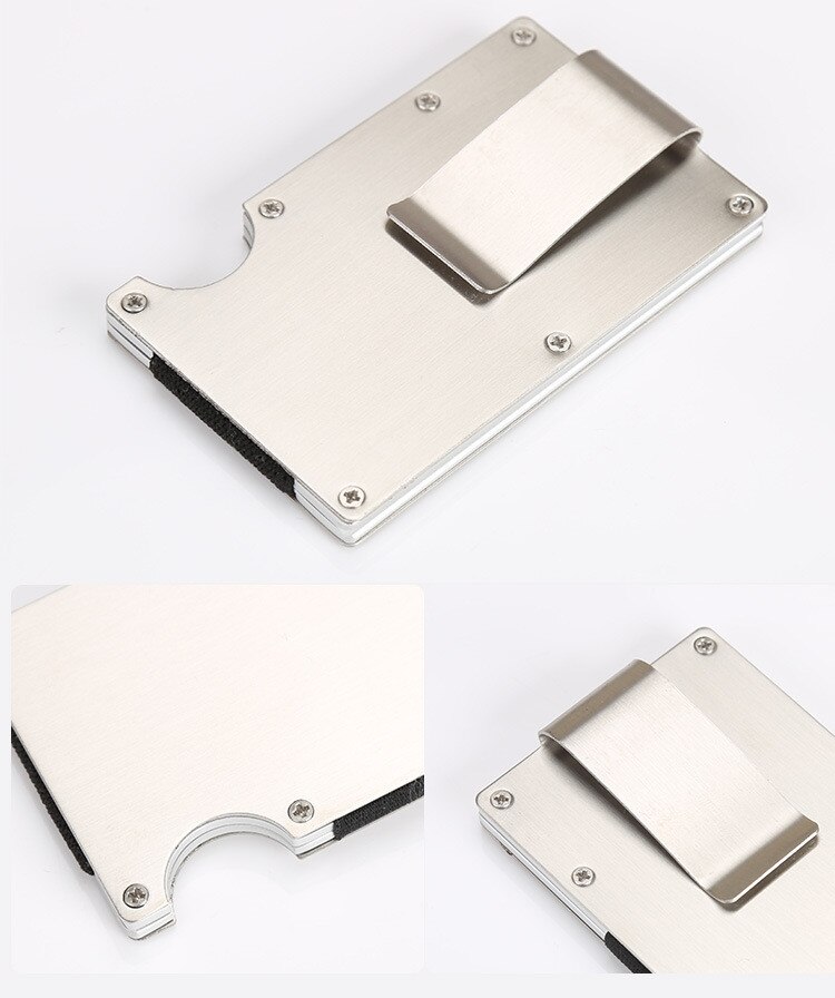 Hommes Femmes Carte de Crédit clip de fixation Anti Protéger Rfid Bloquant Le Portefeuille D'identité Portable TITULAIRE Clip Porte Carte Voyage Boîtier En Métal: 04
