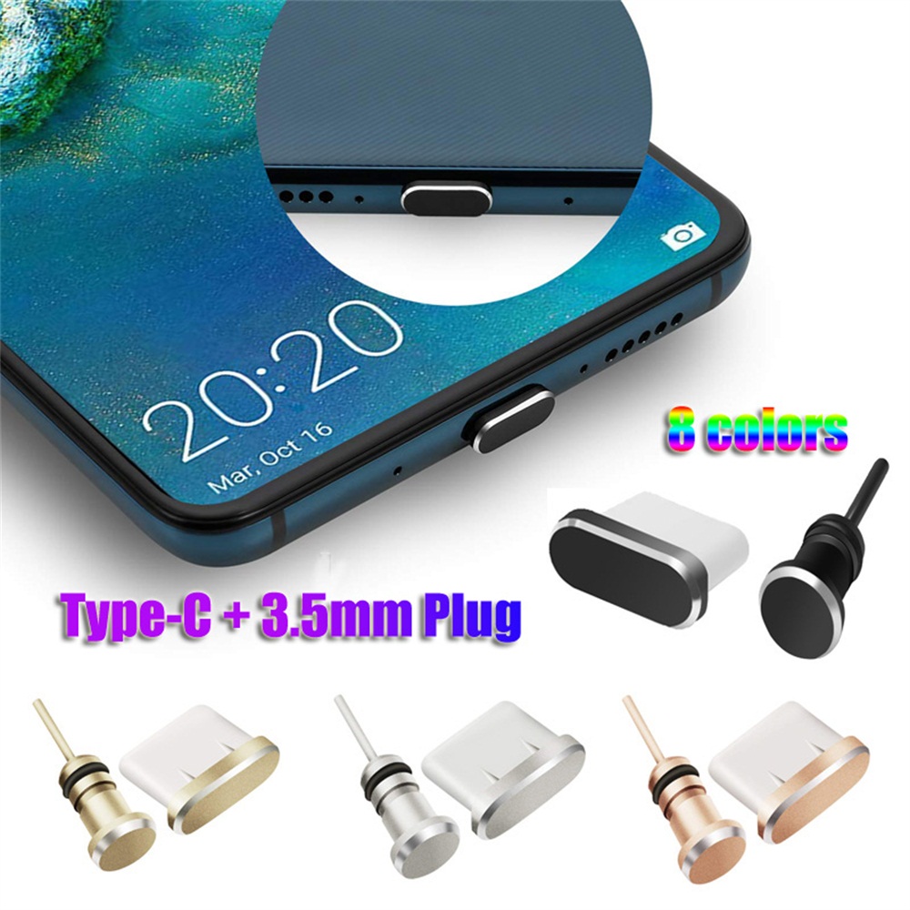 Type C Charging Port Earphone Dust Plug 3.5mm Jack Interface Mobile Phone Card Retrieve Card Pin For Samsung Oneplus Huawei