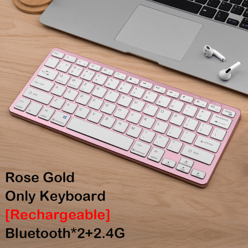 Bezprzewodowa klawiatura Bluetooth 2.4G z funkcją ładowania Mysz USB 78 klawiszy Przenośna klawiatura i mysz optyczna do laptopa PC: Natural Factors