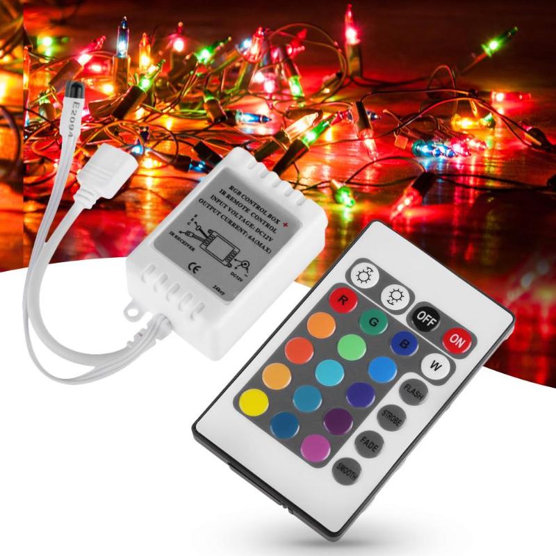 24 Keys IR Remote Controller Wireless Light Strip Security Drive 5050 RGB LED Light Strip Light Control Box RGB Controler