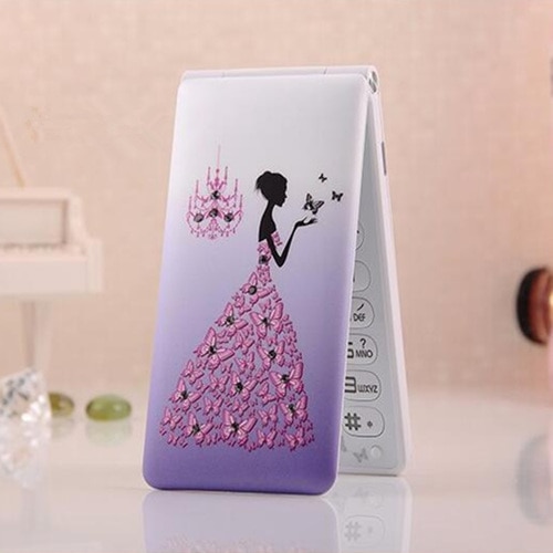 Rabat 2.4 ''écran tactile double cartes SIM veille russe français espagnol femmes filles dame mignon lampe de poche LED GSM cellulaire Mobile