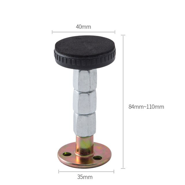 Fixed Bracket Adjustable Stainless Steel Alloy Wall Bed Stabilizer Self-adhesive Door Stopper Anti-shake Hardware Door Stop: Black-XL