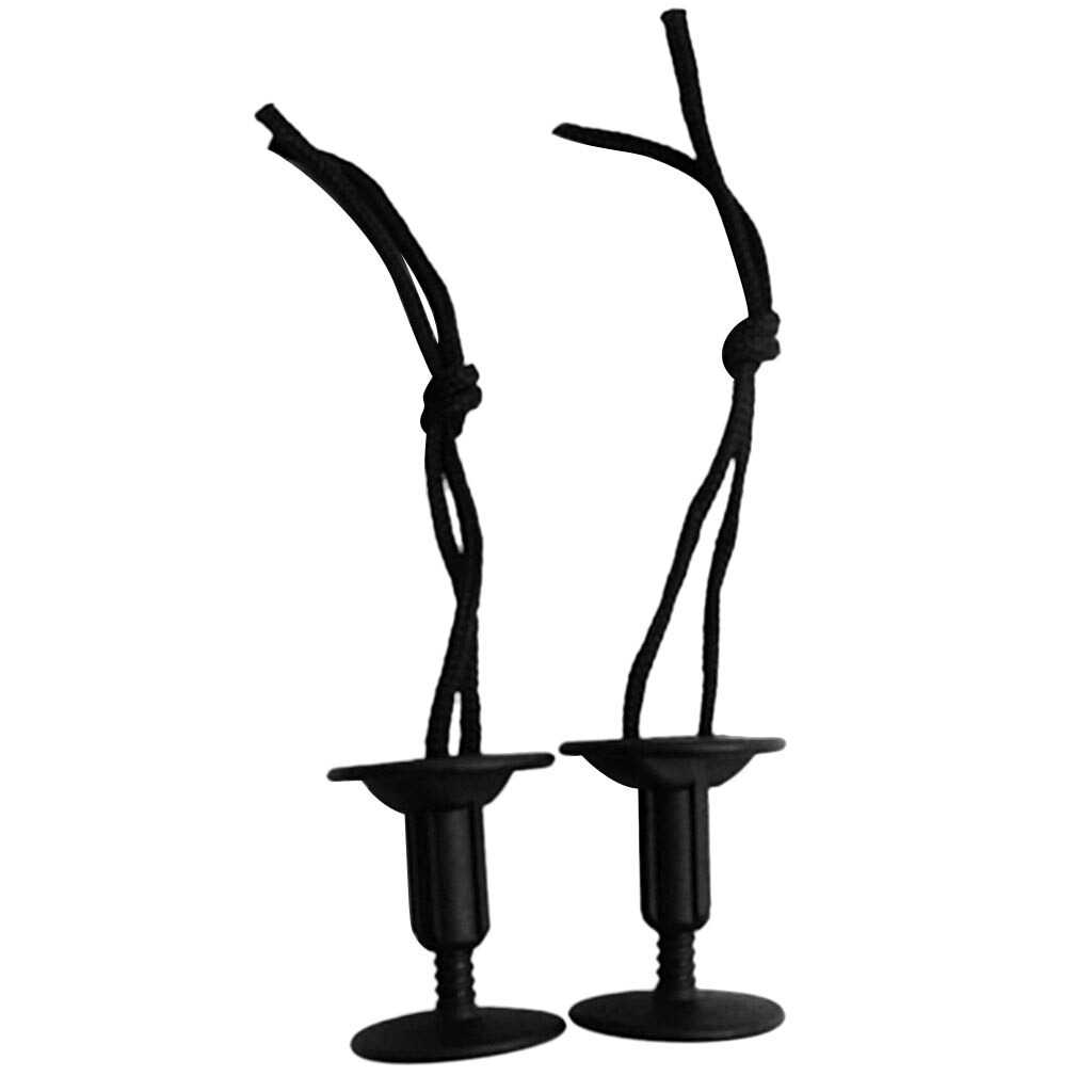 2 stück schwarze nylon-leash-stecker für bodyboards und surfbretter mit kabel, 50mm stärken