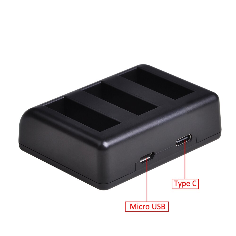 3 stk 1300 mah  ab1 oppladbart li-ion batteripakke + ledet 3- bærer usb-lader til dji osmo  ab1 handling sport kamera
