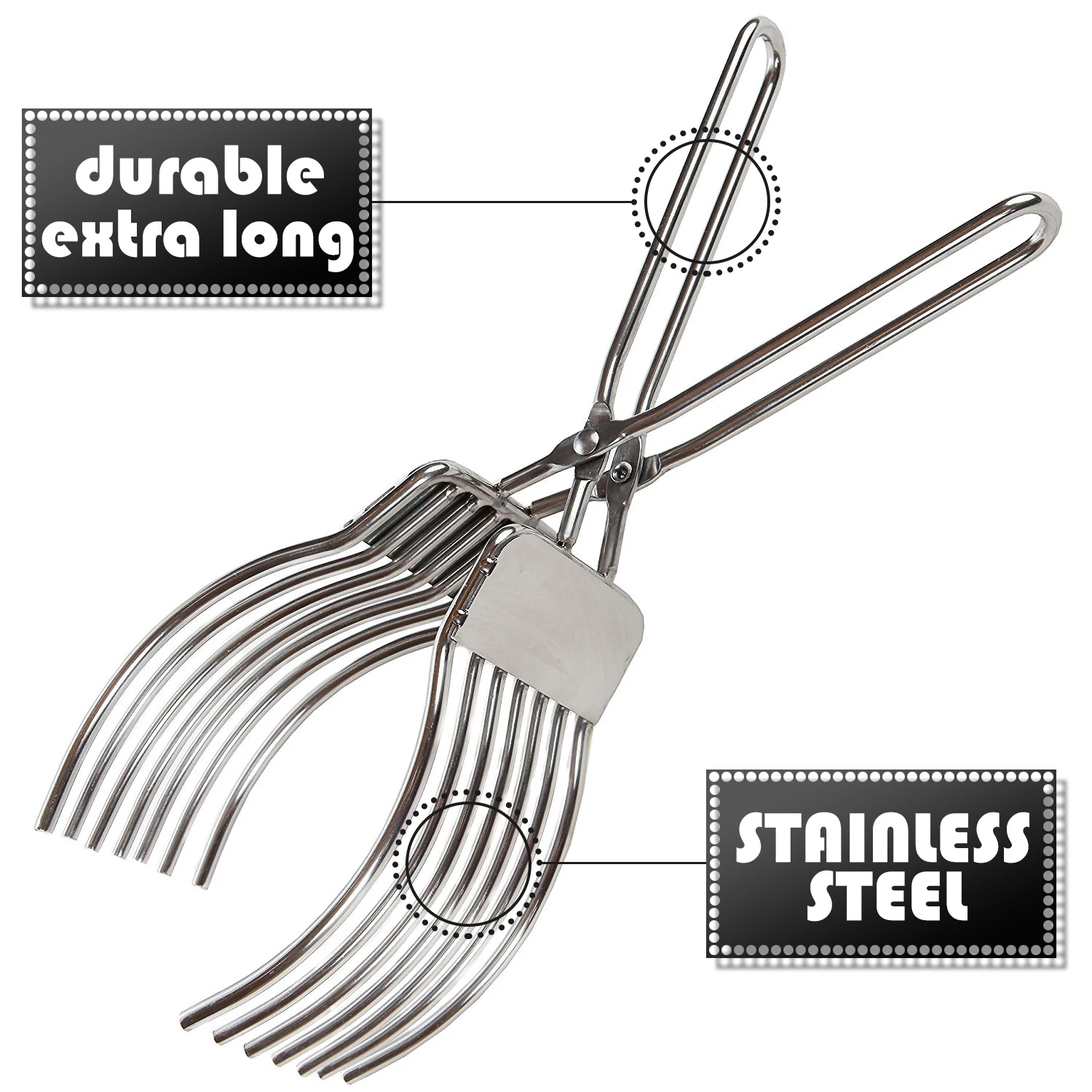 Pinzas para cortar carne asada de acero inoxidable, pinzas para cortar carne, pan, soporte para alimentos para cortar frutas y verduras, herramientas de cocina