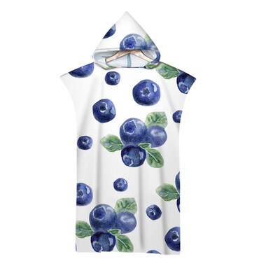 Volwassen Vruchten Afdrukken Microfiber Strand Poncho Handdoek Met Capuchon Zwemmen Surf Veranderende Gewaden Sneldrogend Badhanddoeken Beachwear