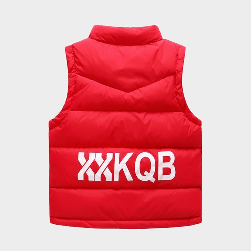 Children Warm Waistcoat Boys Letter Vest Girls Zipper Vest Kids Stand Collar Vest Kids Down Cotton Vest Kids Casual Cotton Vest
