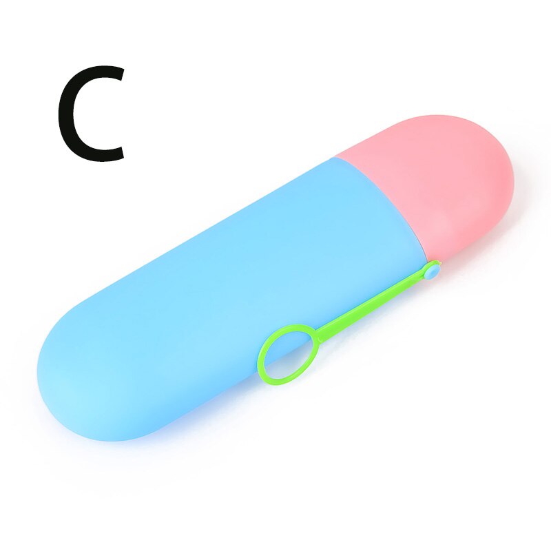 Soporte de vaso de plástico para pasta de dientes, caja de cubierta portátil, accesorios de baño, taza de almacenamiento, suministros para el hogar, senderismo y acampada: C