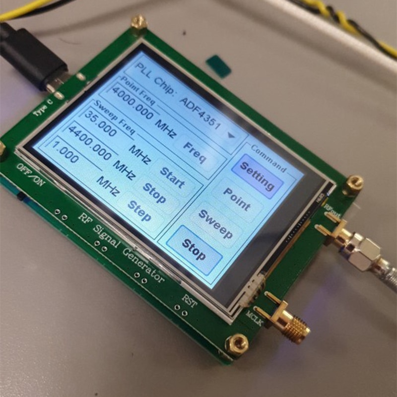 35-4400M ADF4351 RF Signal Quelle Signal Generator Welle / Punkt Frequenz Drücken Sie Sn LCD Anzeige Kontrolle