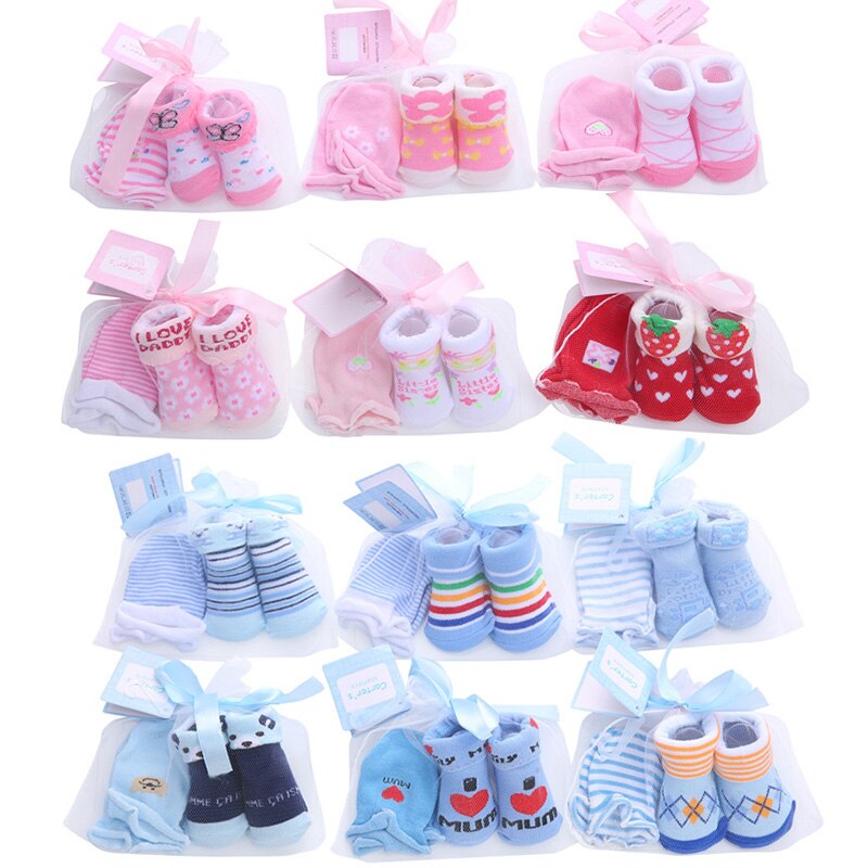 Baby Socks + Anti-Scratch Gloves Set for Baby Boys Infant 0-6 Months Newborn Baby Accessories Newborn Girls Boy Socks