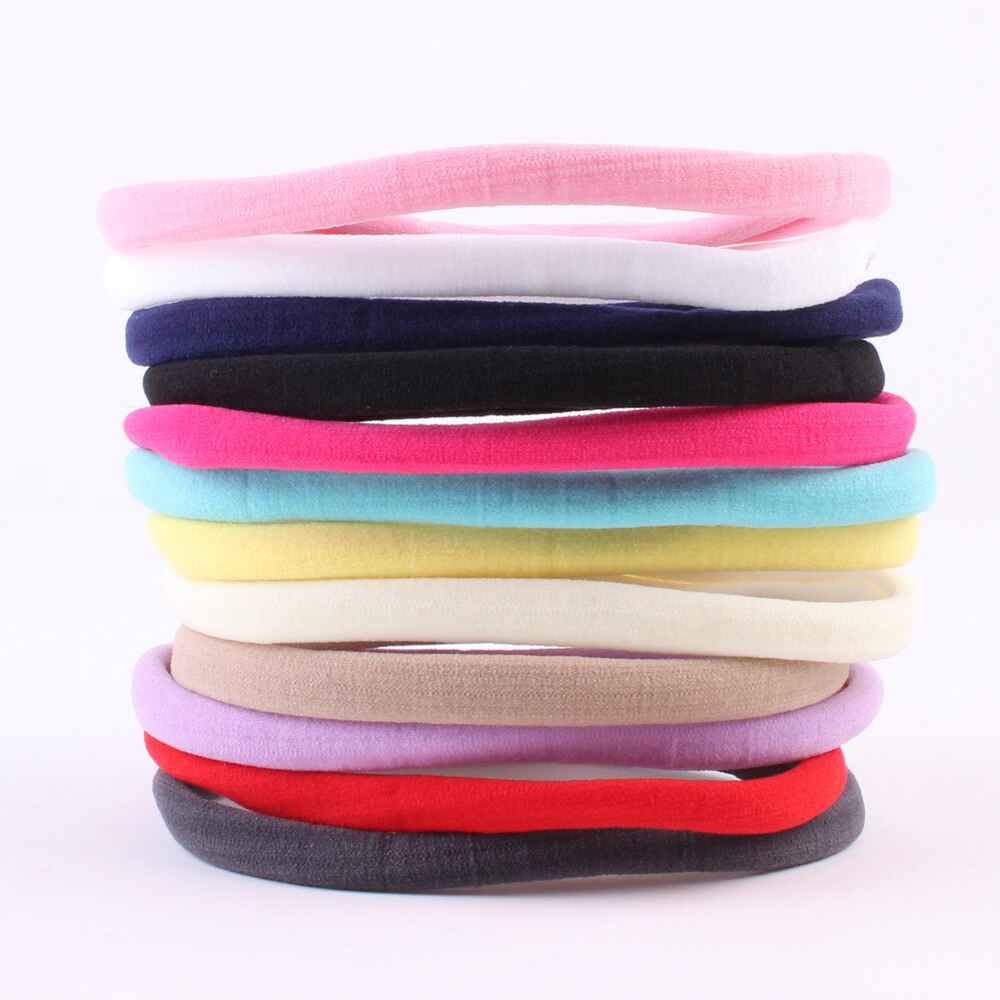 10 st/lot nylon pannband för baby flicka gör det själv hårtillbehör elastiskt pannband barn flickor barn huvudbonader baby turban