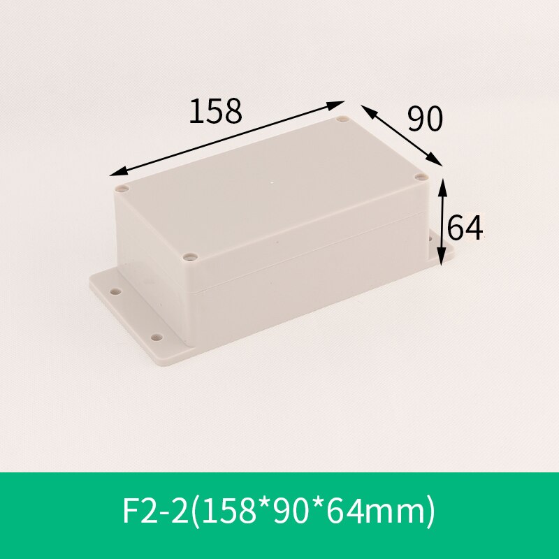 Vattentät abs plastlåda kapsling elektrisk projektlåda transparent låda svart anslutning kopplingsdosfodral hölje 158 x 90 x 60: Grå med fläns