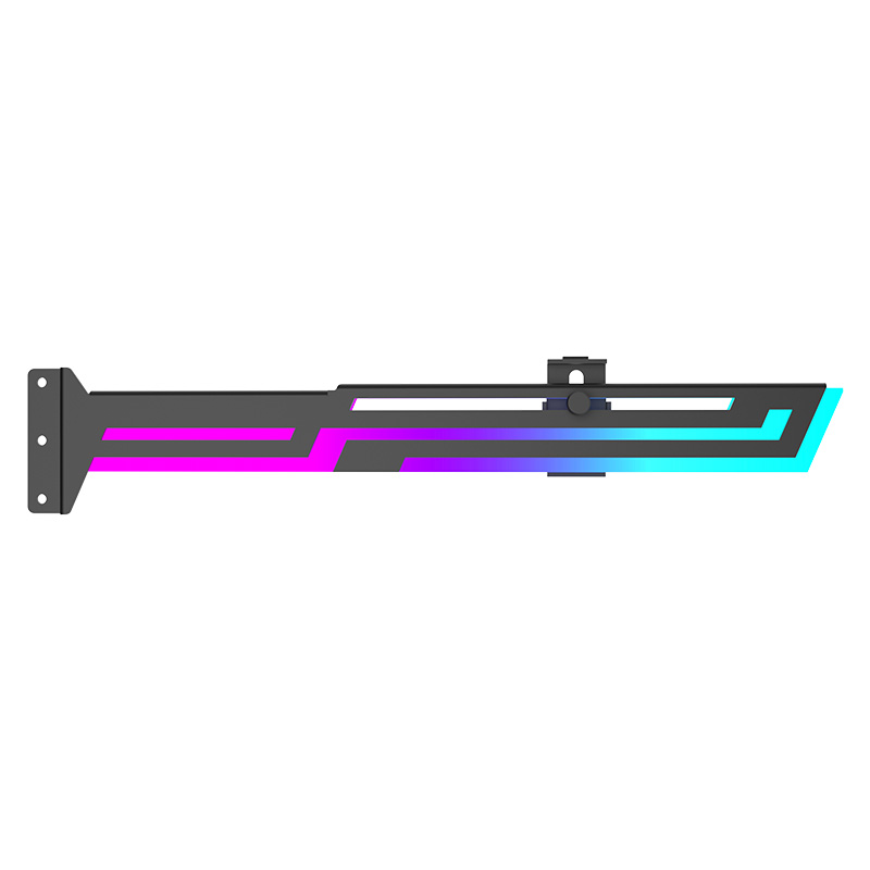 Power Train Z-X6 Temperature display Graphics Card Bracket 5V 3PIN ARGB AURA SYNC Graphics Card VGA Holder Height Adjustable: GOLD