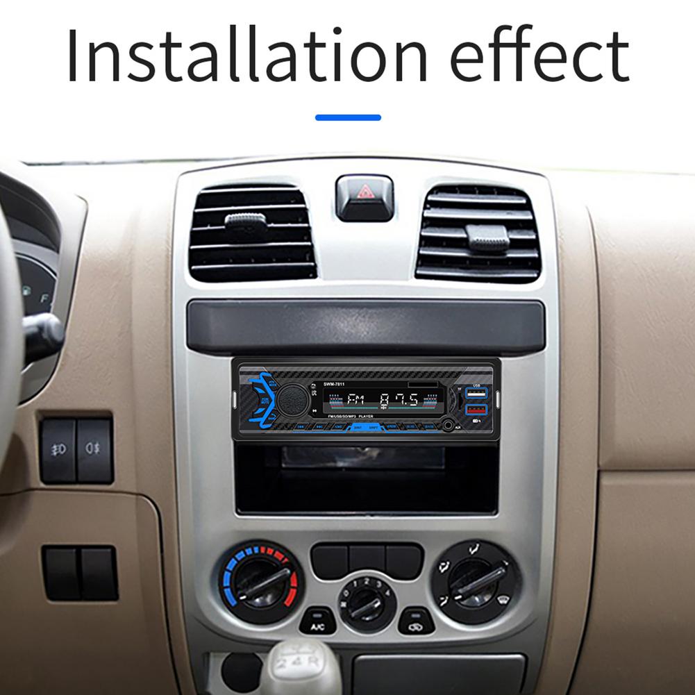 1Din Auto Radio Stereo Speler Bluetooth Multimedia MP3 Speler 12V Auto Radio Fm/Aux/Usb/Swc/Tf Subwoofer Autoradio