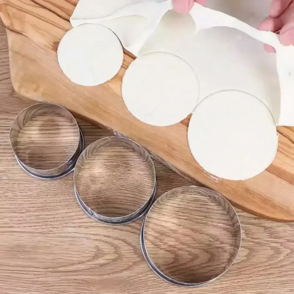 Edelstahl Runde Kuchen Ringe Keks bilden DIY Knödel Haut Schneiden Werkzeug Fondant Presse Geformt Dekorieren Küche Backen Werkzeug