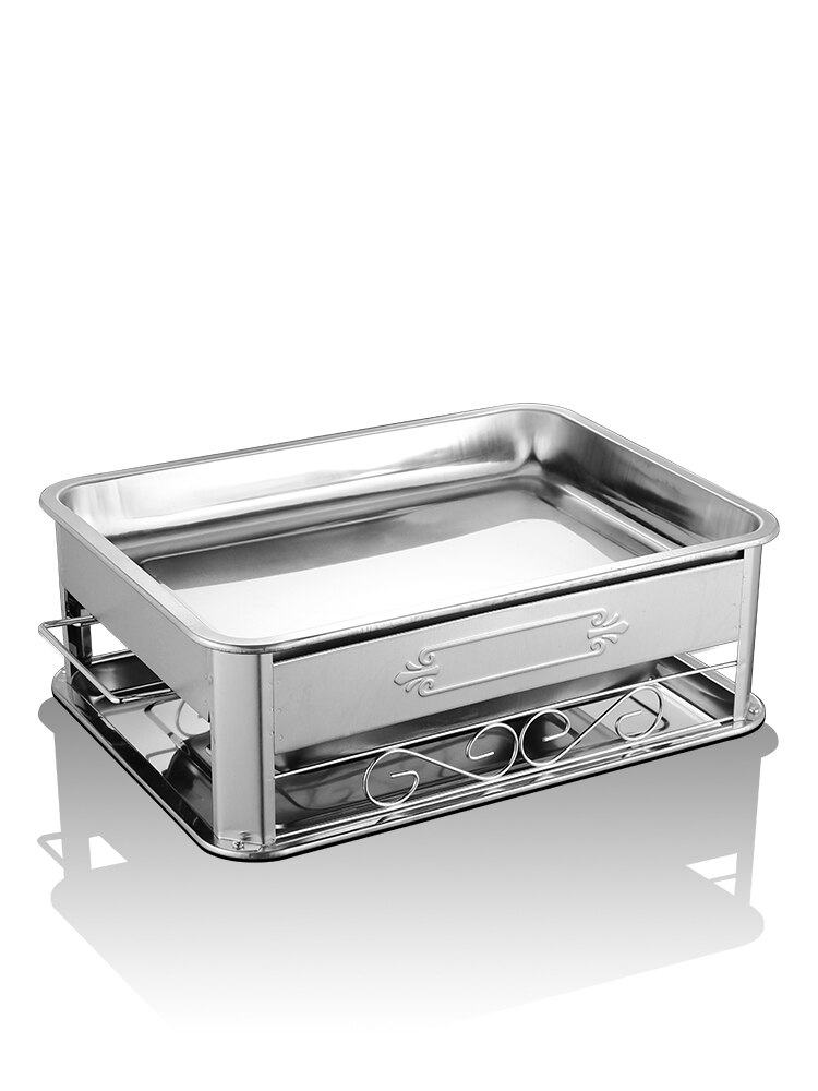 Rectangular stainless steel fish roasting furnace plate commercial charcoal alcohol grill furnace carbon meat seafood BBQ dish