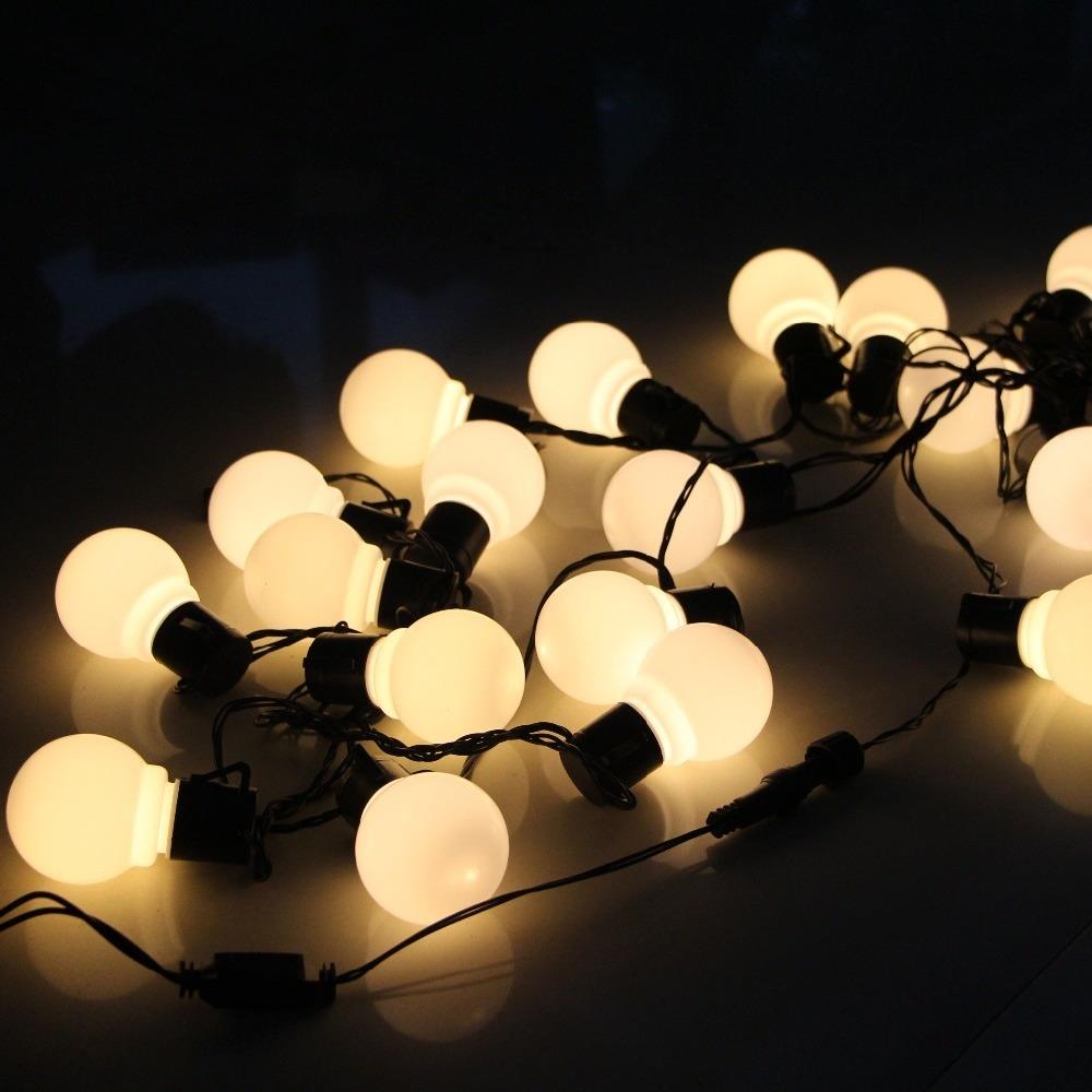 Vitt ljus / varmt ljus vattentätt robust led-ljusslinga stränglampor globlampor glödlampa 6m bakgård trädgårdsdekoration inomhus