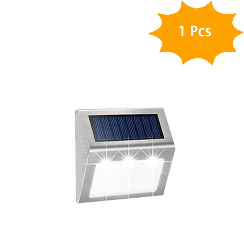 Luzes de cerca ao ar livre 6led movido a energia solar deck luzes à prova dwaterproof água lâmpadas parede segurança aço inoxidável para passo passarela pátio jardim: Azul / 0-5 W