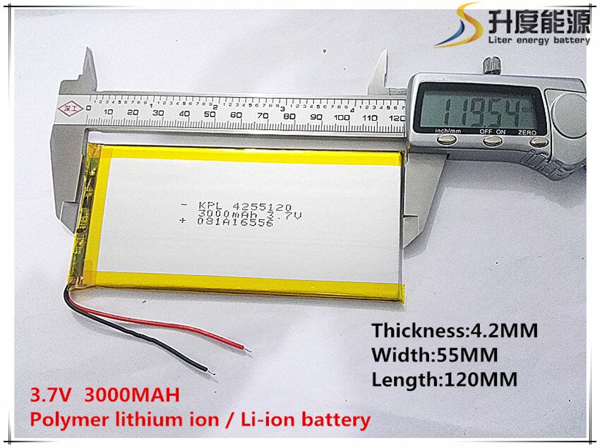 best battery brand 3.7 V lithium polymer battery 3000 mah ultra-thin high-capacity DIY tablet 4255120